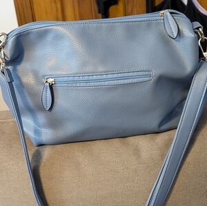 Elegant Blue Leather Shoulder Bag